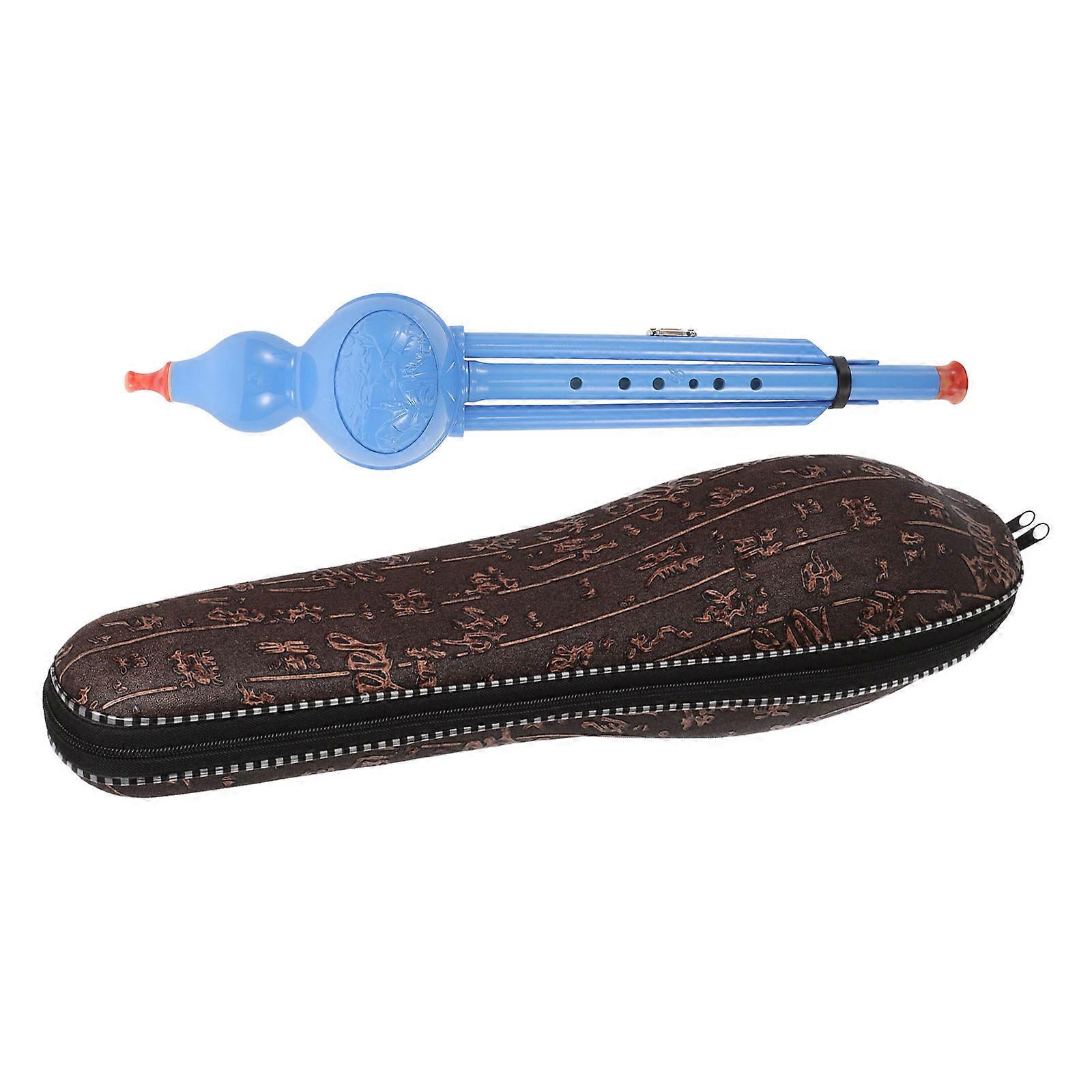 Blue Hulusi Flute Instrument for School Use with ABS Plastic