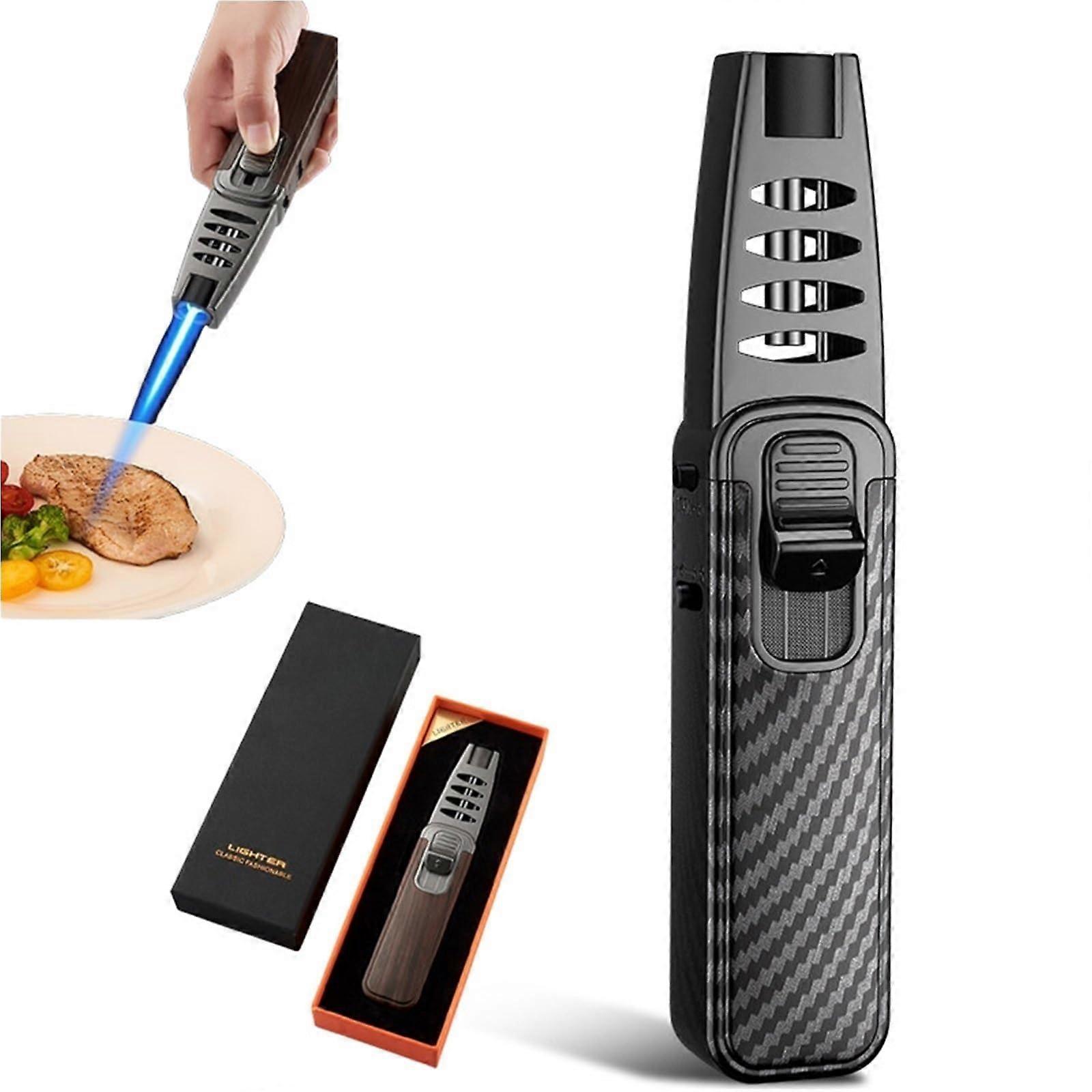 Torch Lighter with Turbo Jet Blue Flame, Windproof Refillable Butane, Adjustable for BBQ Camping