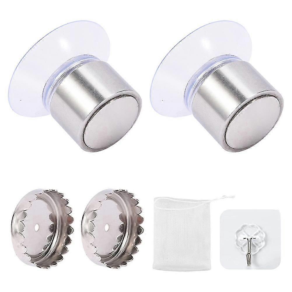 2sets Bathroom Kitchen With Suction Cup Magnetic Soap Dish Set