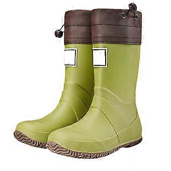 Botas de chuva fofas para meninos e meninas, compatíveis com crianças de 9 a 9,5 anos, cano médio, em borracha, respiráveis ​​e confortáveis.