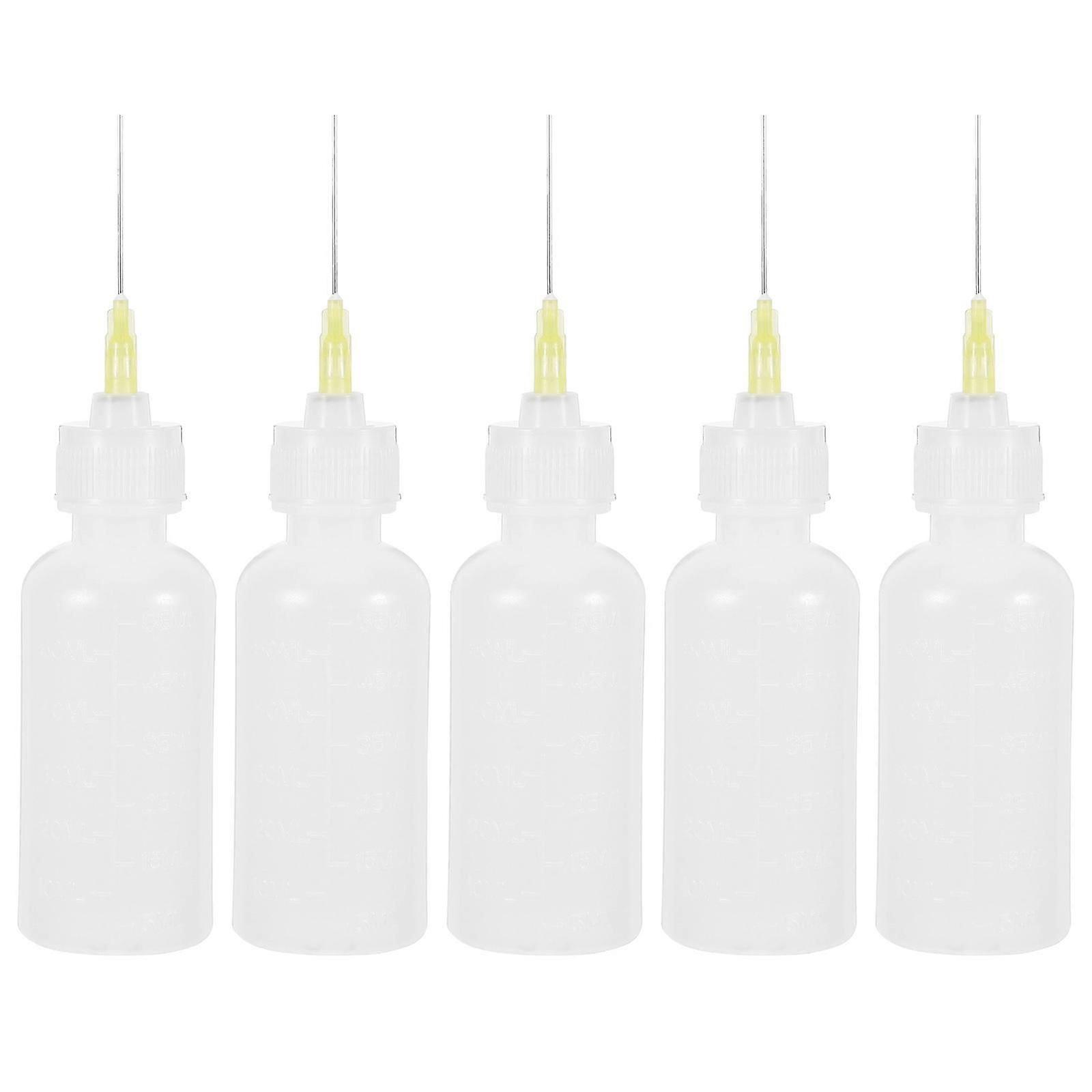 Transparent Needle Applicator Bottles for Precise Glue Use 5Pcs Set