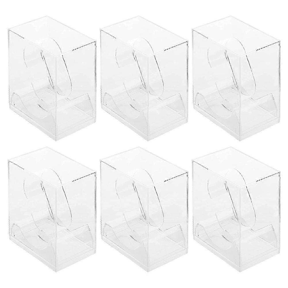 6Pcs Watch Display Stand Boxes Transparent Watch Boxes Square Watch Cases Watch Gift Boxes