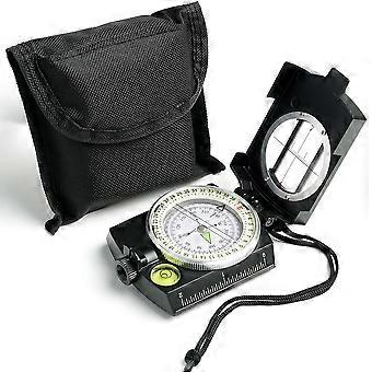 Tactical Survival Compass - Waterproof & Shockproof with Sighting Function, Carabiner & Pouch compatible with Military Hiking Navigation