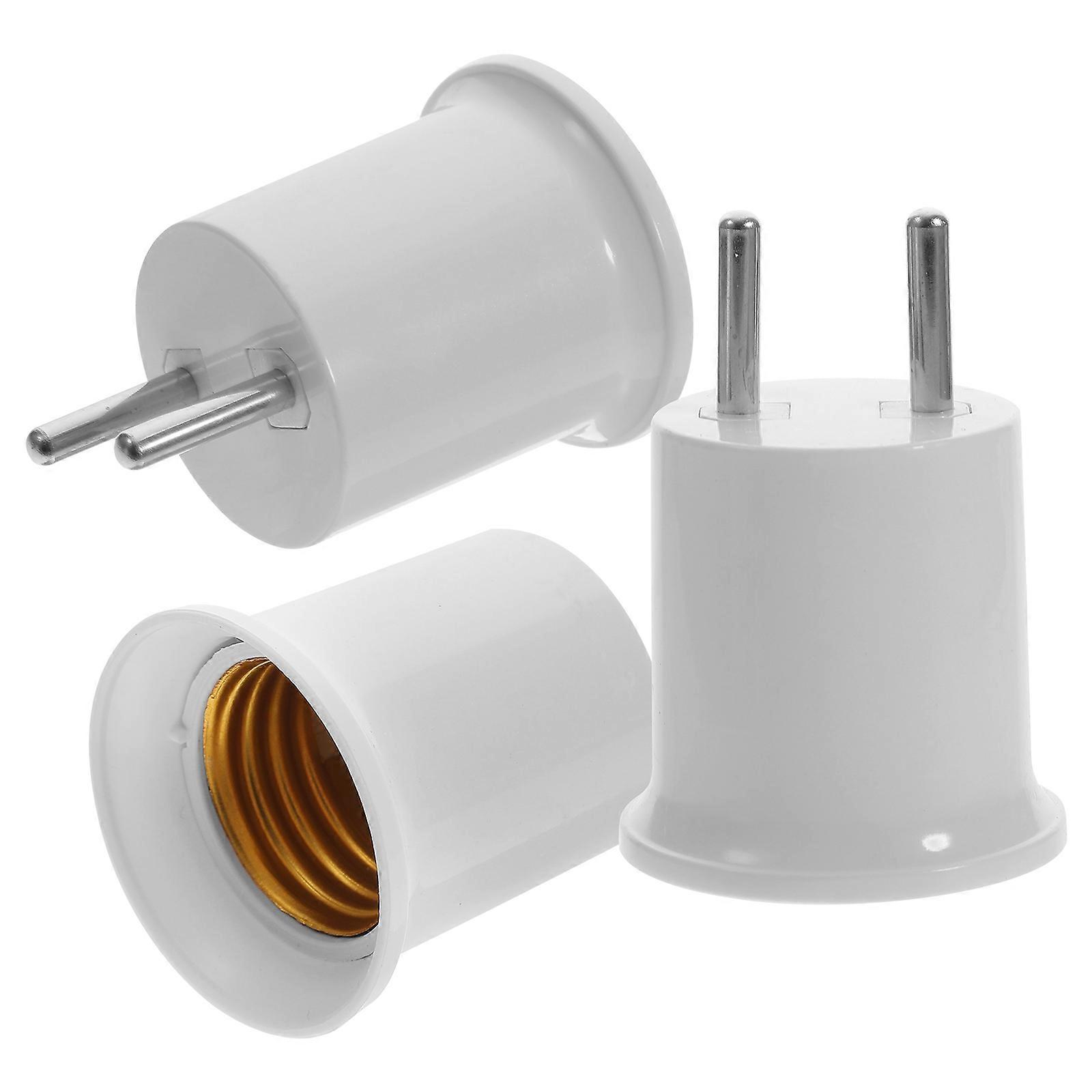 3pcs Light Socket To Plug Adapter E27/E26 Light Bulb Socket Adapter EU Plug