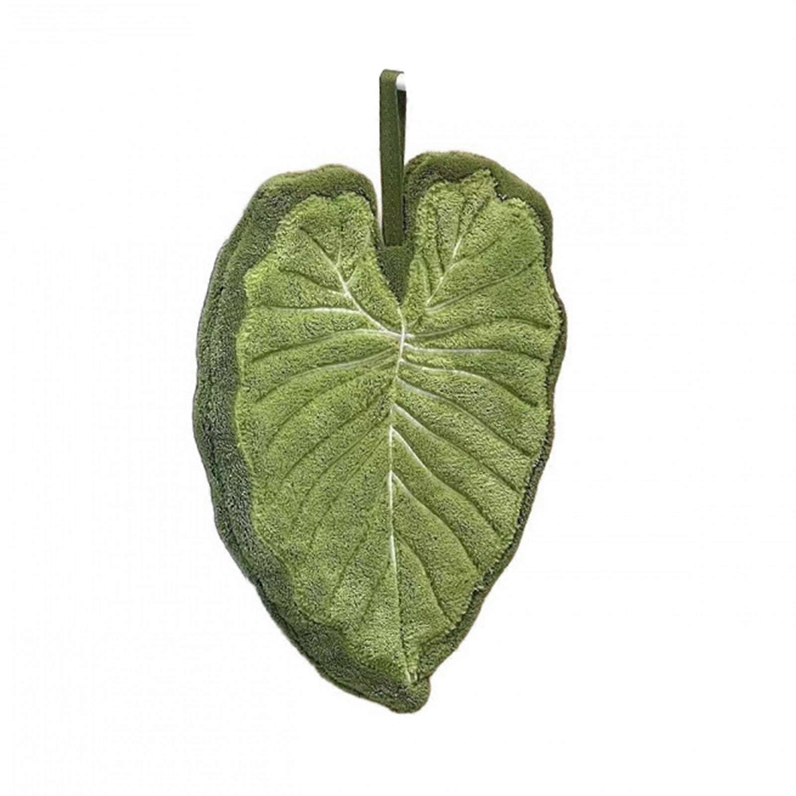 Green Leaf Hand Towel - Soft & Absorbent - for Bathroom Kitchen