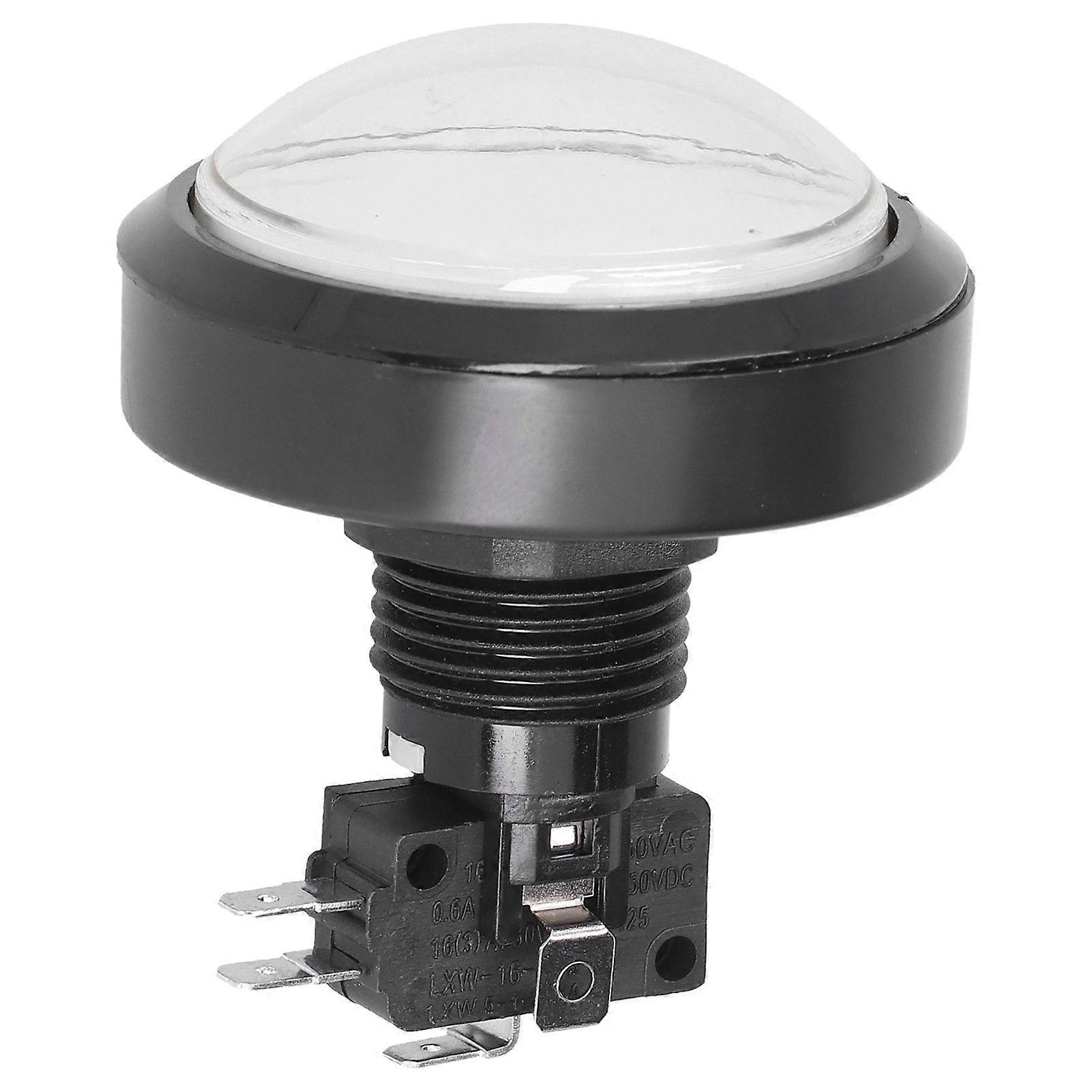 60mm Big Convex Button 2?Foot Switch Button with LED Light for Crane Machine Game ConsoleWhite SH