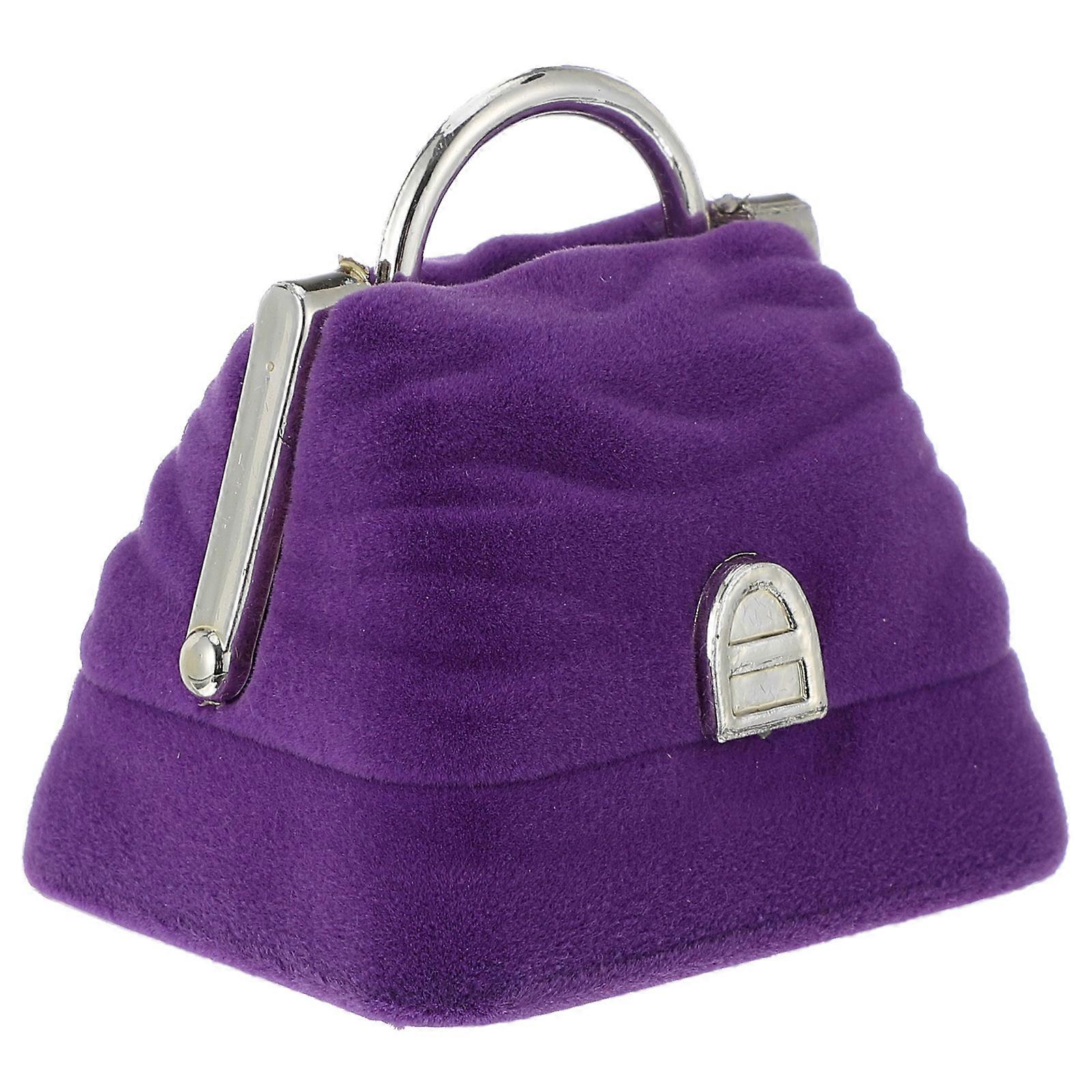 Purple Handbag Ring Box for Proposal with 1Pcs Ring Case