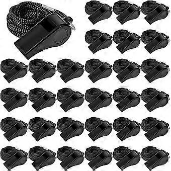 50 Pcs Plastic Whistles Bulk with Lanyard, Coach Whistle with Lanyard Lifeguard Whistles Sports Loud Crisp Sound for Lifeguard Coaches Hiking Outdoor