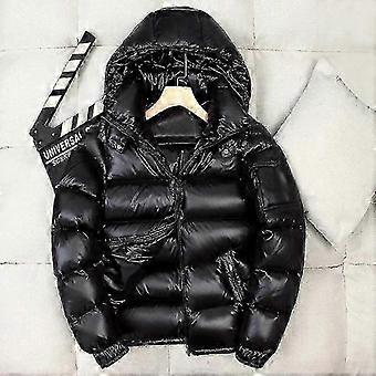 2026 Winter Men Shiny Puffer Jackets Hooded Casual White Duck Down Coats Male Outdoor Windproof Warm Jackets