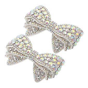 2stk Sløjfe Sko Charms - Bowknot Clip-On Dekorative Sko Spænder Høje Hæle Tilbehør Til Kvinders Bryllupper Fester Daglig