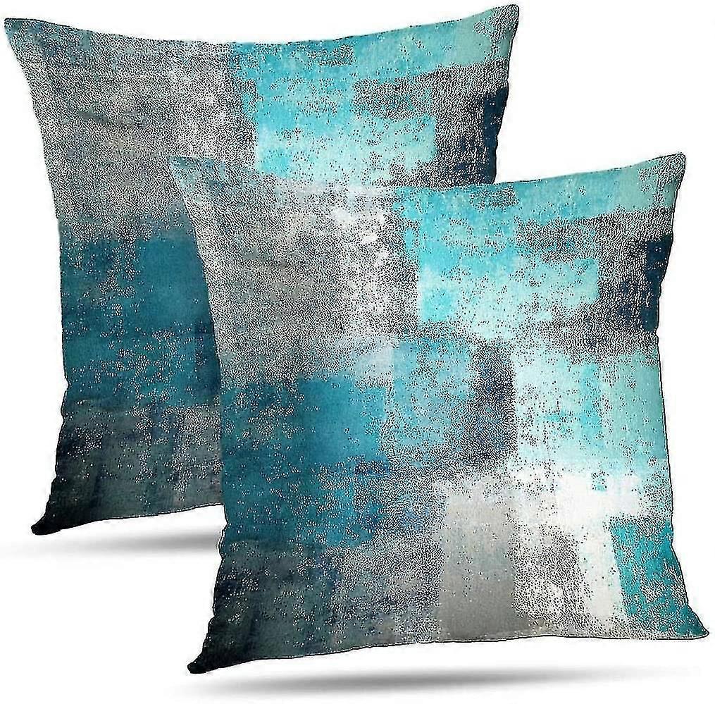 Modern Art Deco Throw Pillow Turquoise