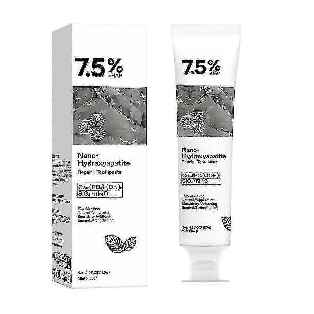 7.5% nHAP Nano Hydroxyapatite Toothpaste, Fluoride-Free, Cool Mint, 120g