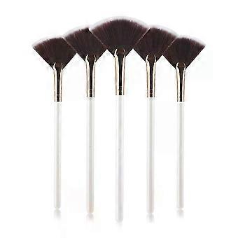 RANCAI 1/3/5/9Pcs Slim Soft Facial Fan Brush, Makeup Brush Tool Set with Wood Handle