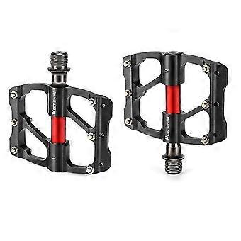 Bicycle Flat Pedals with 3 Sealed Bearings, Aluminum Alloy, 12 Anti-Skid Pins
