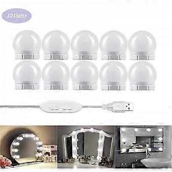 Bathroom 10 LED Vanity Mirror Light Dimmable 3 Colors 10 Brightness Levels