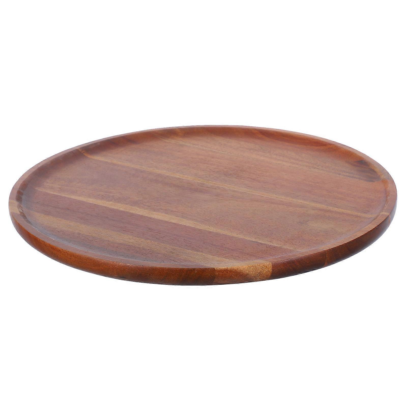 Round Wooden Serving Tray for Food Serving Rustic