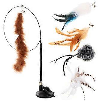 Interactive Teasing Wands for Cat Plush Teasing Sticks Set 6Pcs Pack