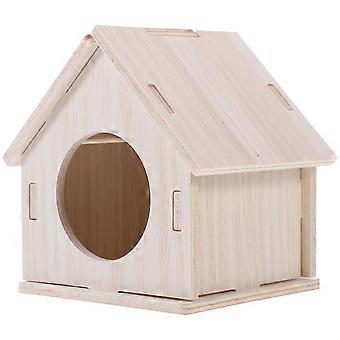 Wooden Hamster Wood House for Decor Small Animal Hideout 1 Piece Pet Hideout