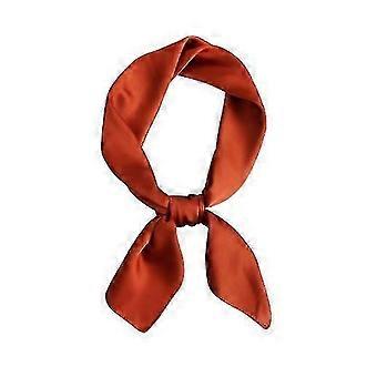 Soft Large Satin Chiffon Scarf Set, 28x28 Inches, Multiuse for Head Neck, Solid Colors, Orange