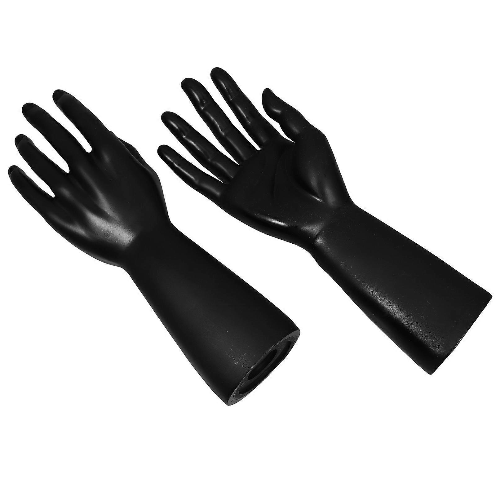 Multi-Function Ring Holder Black Mannequin Hands for Jewelry Display 2Pcs