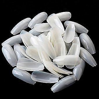 1200PCS Full Cover Coffin Nail Tips Natural Ballerina Shape 10 Sizes for DIY Nail Art Salon Quality