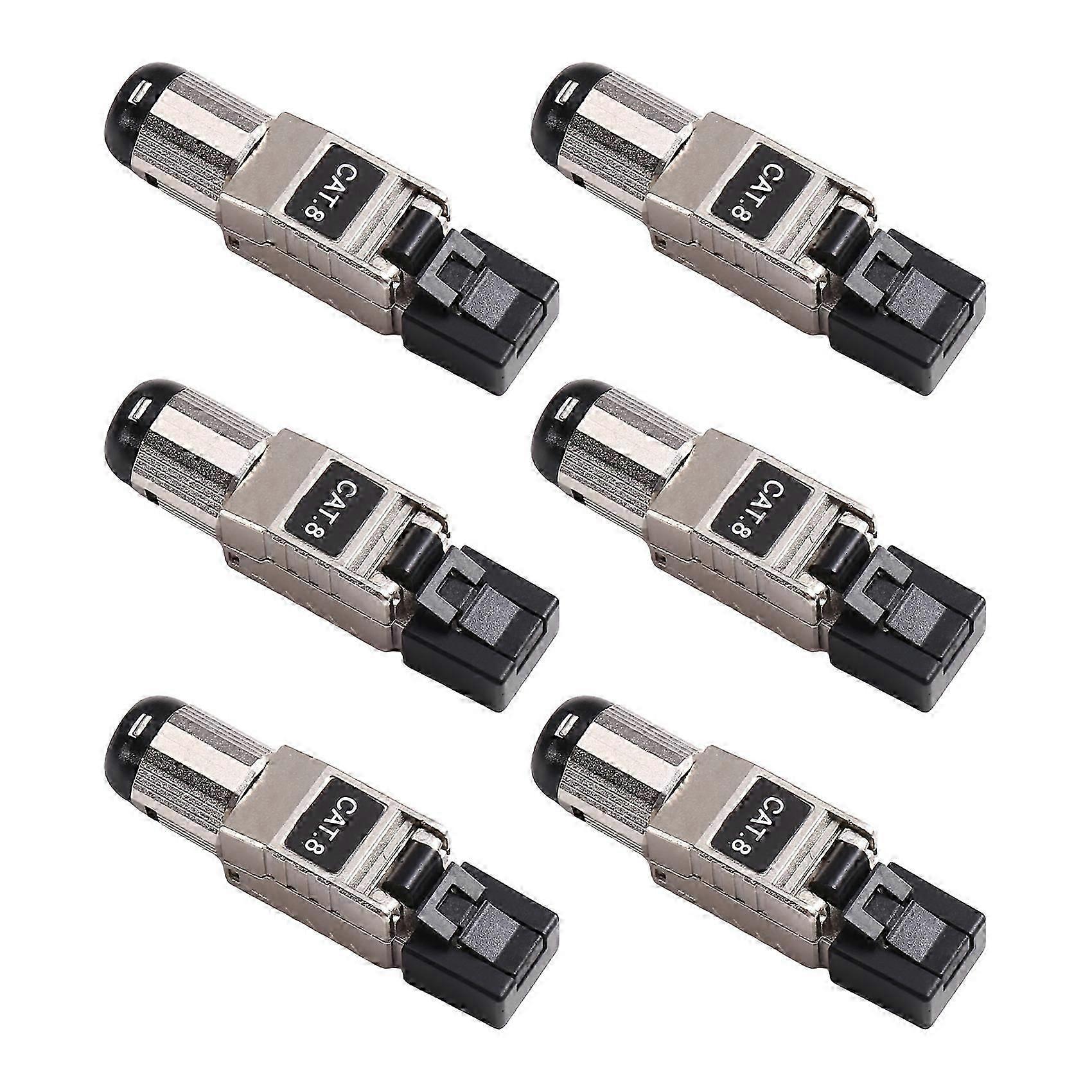 Cat8 RJ45 Connector Shielded Reusable Termination Plug Ethernet Modular Plug for Solid and Stranded LAN Ethernet Cable