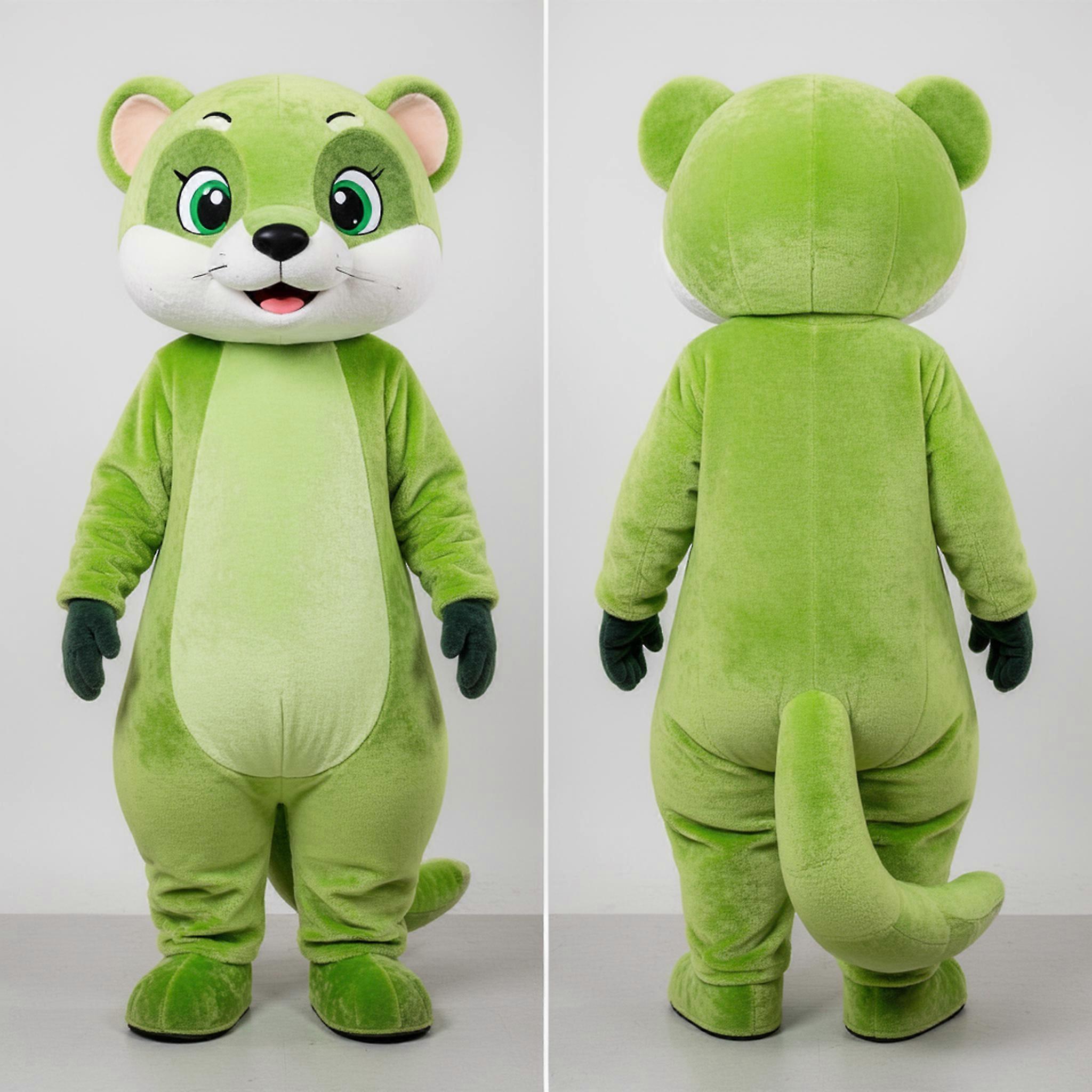 MASTICOT Lime Green Cuddly Ferret Mascot