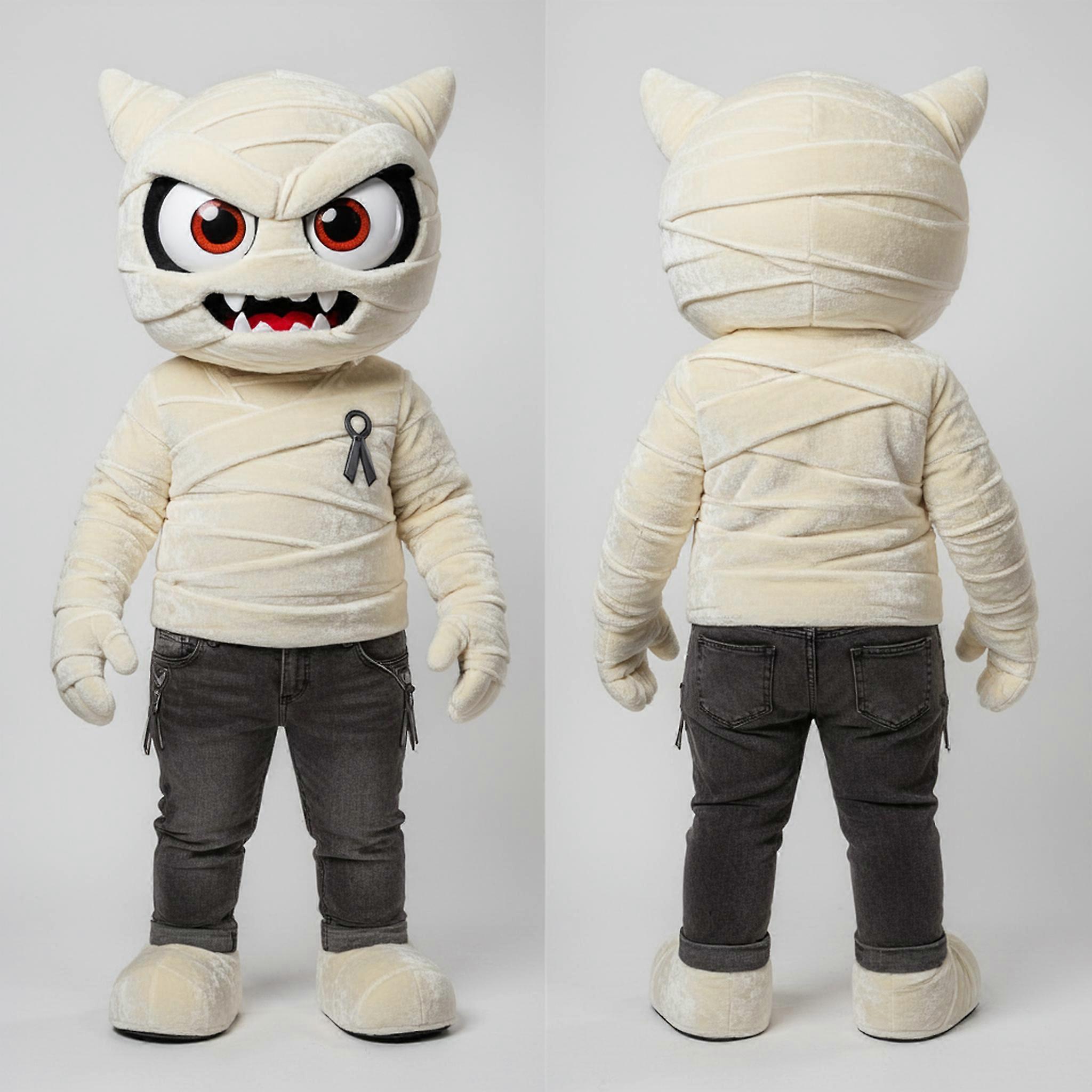 MASTICOT Cream Colored Bandaged Mummy Mascot