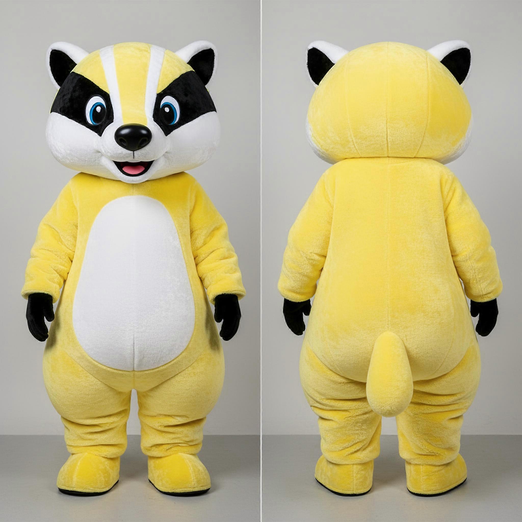 MASTICOT Lemon Yellow Cartoon Badger Mascot