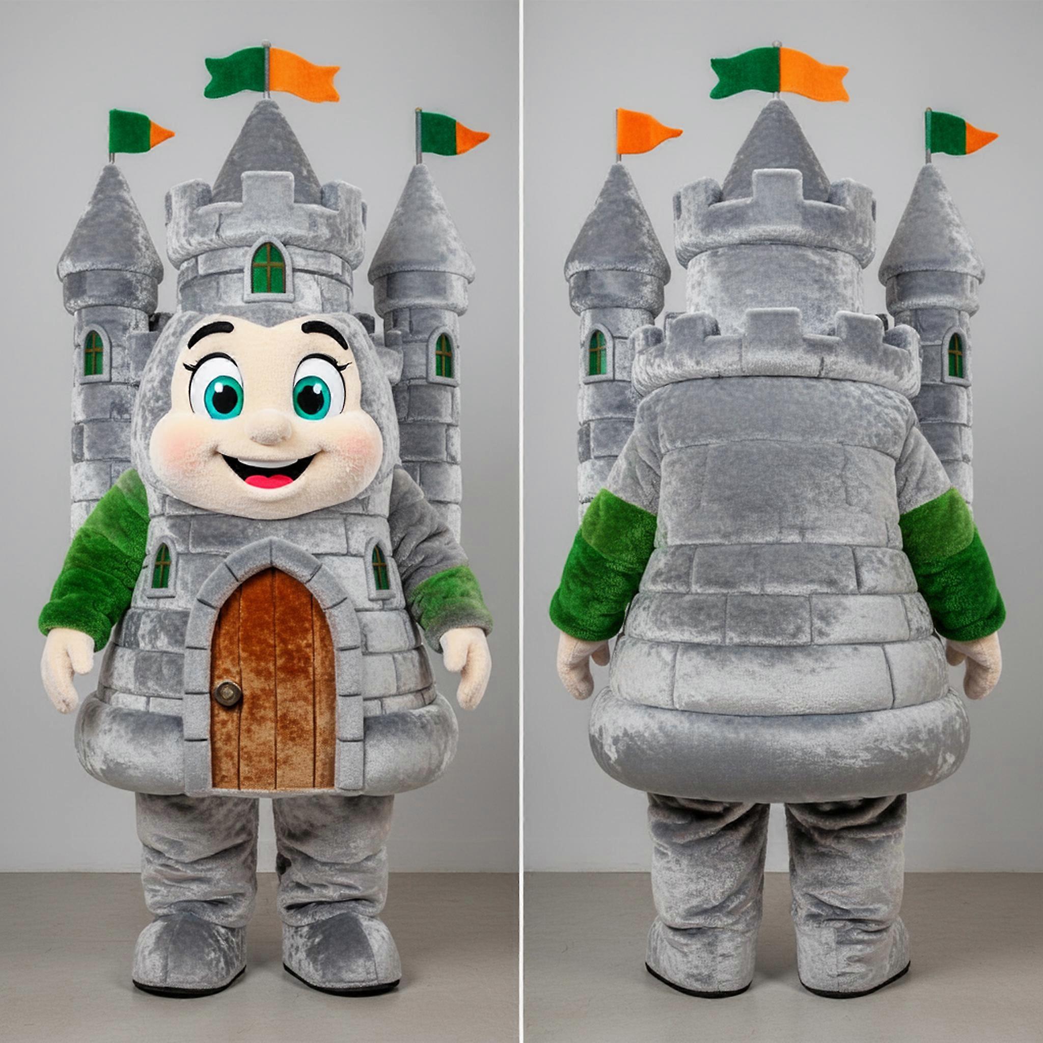 MASTICOT Silver Cartoon Irish Castle Mascot