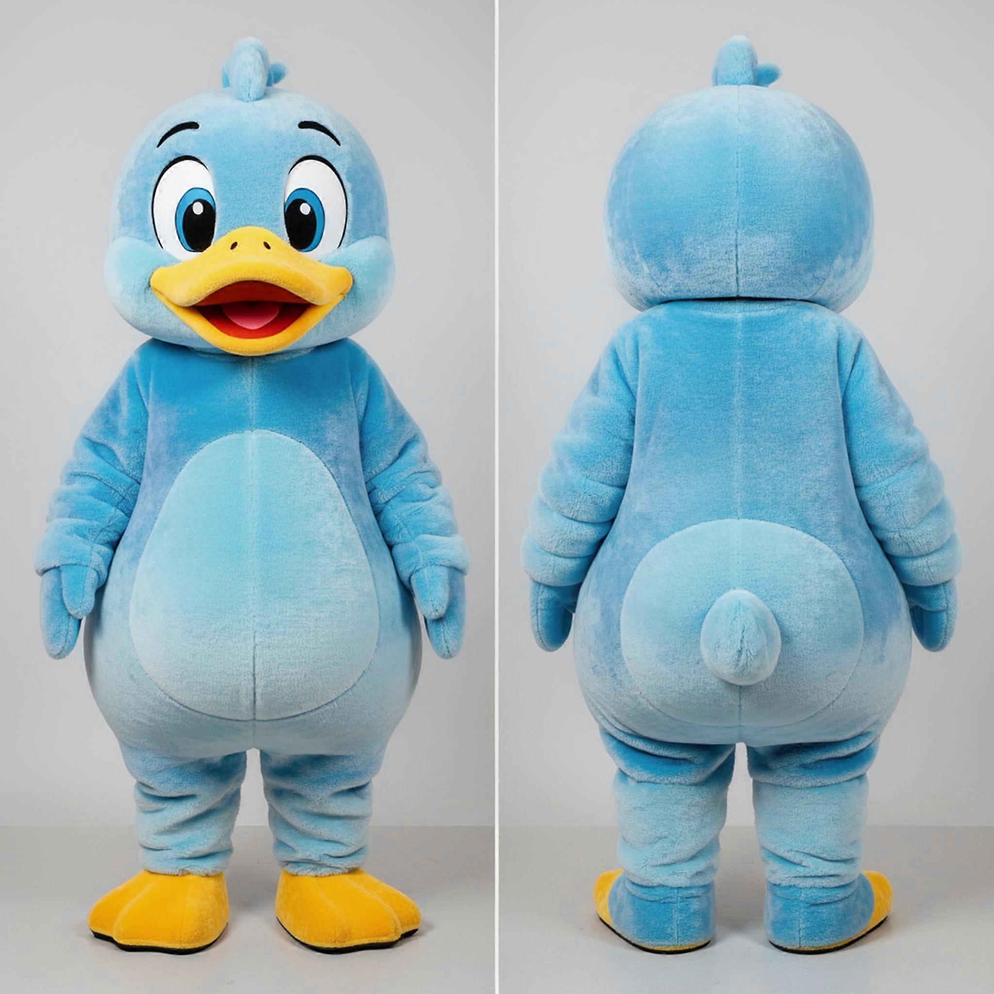 MASTICOT Sky Blue Fluffy Duck Mascot