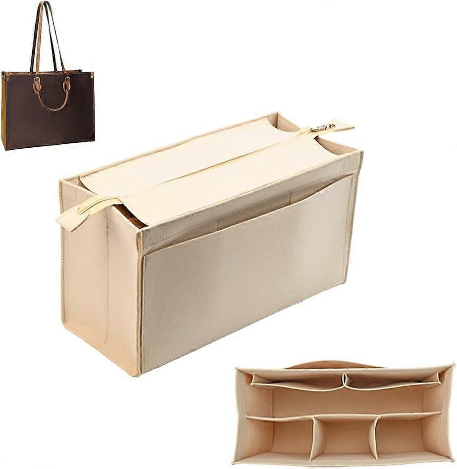 Felt Zipper Handbag Organizer Insert Felt Tote  Insert Rectangle  Organizer  in  Multiple Compartments  Insert