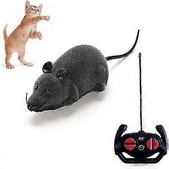 Ferngesteuertes Ratten- und Mausspielzeug für Katzen, realistisch, RC-Fälschung, Ratten- und Mausspielzeug für Katzen, Hunde, Haustiere, Neuheitsgeschenk (grau)