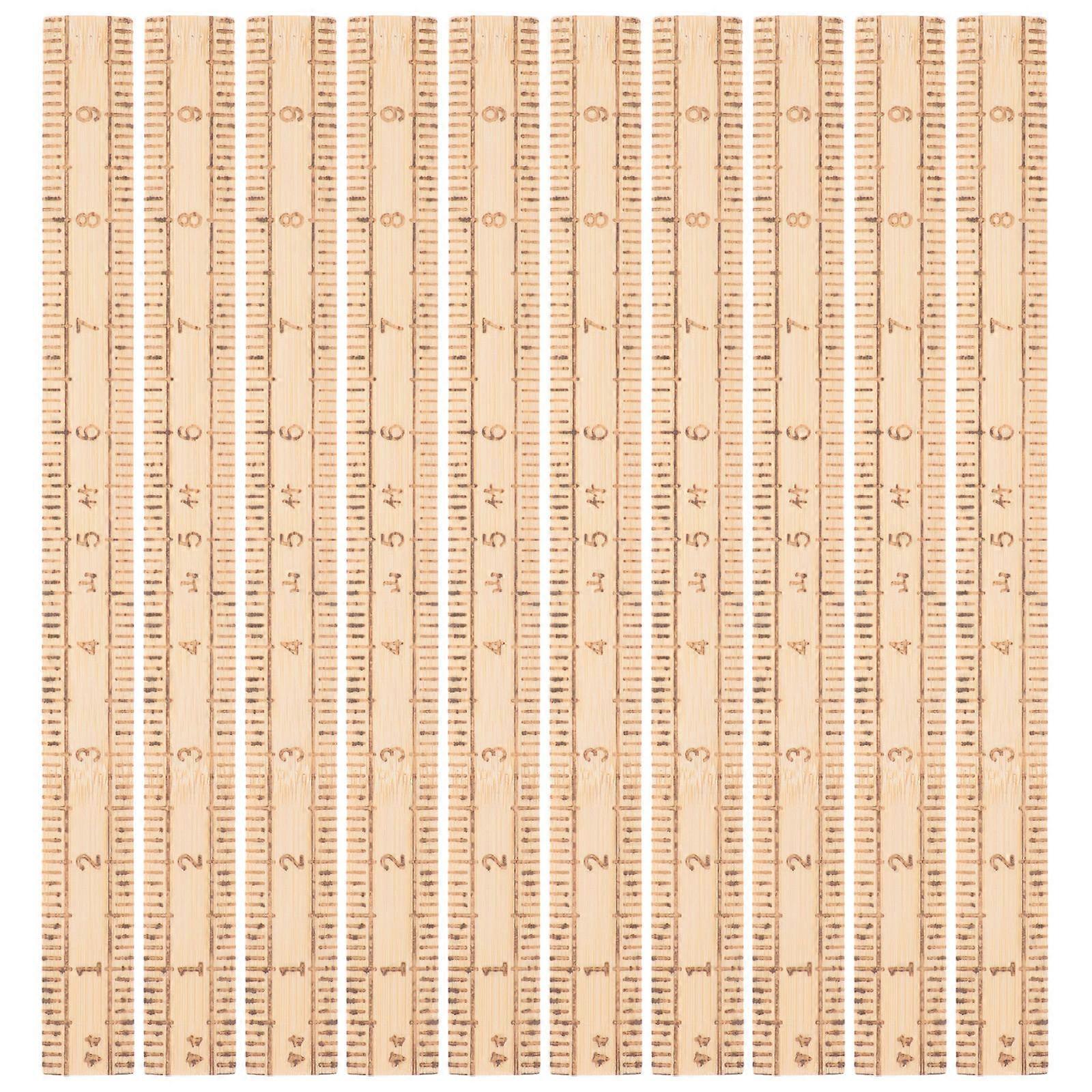 Bamboo Ruler Multi-Function Straight Ruler for Sewing 10Pcs Set