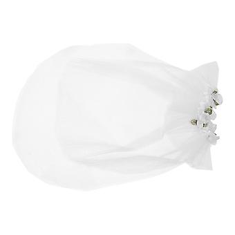 Dog Wedding Veil Puppy Hairpin Headdress for Pet Use White Yarn