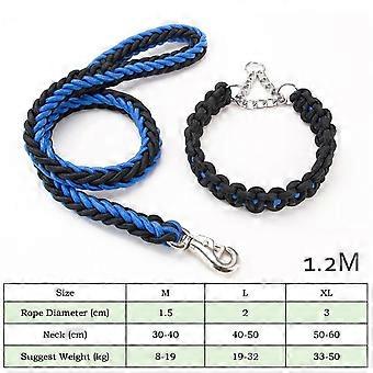Durable Nylon Dog Collar Leash Set Traction Rope Medium Big Dog Walking Accessories Labrador Husky P-Chain Travel Pet ProductsPet Leashes