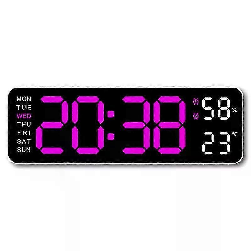 LED Wall Clock Temp Humidity Display
