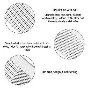 Hair Dressing Comb Professional Hair Styling Tool 2Pcs Silver Titanium Steel