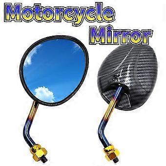 Motorcycle Rearview Mirror Scooter Carbon Pattern Color Rod Mini  8mm Orthodox Stainless Steel Aluminum Alloy Side