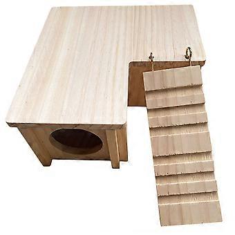 Hamster Hideout Wooden Rabbit Castle Provide Hiding Place