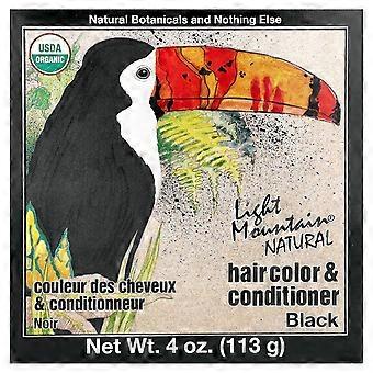 3 x Light Mountain, Natural Hair Color & Conditioner, Black, 4 oz (113 g)