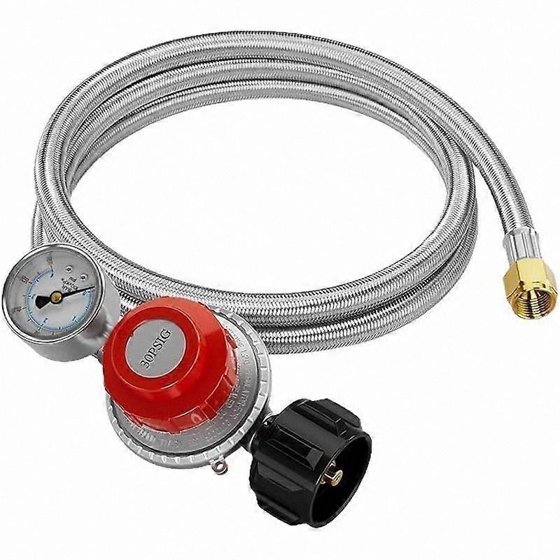 Propane Regulator Hose With Integrated Gauge