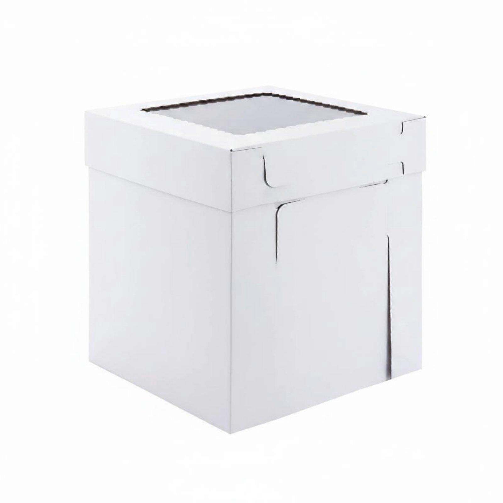 Paper Cake Box Sturdy Cardboard Window Cake Transport Container Folding