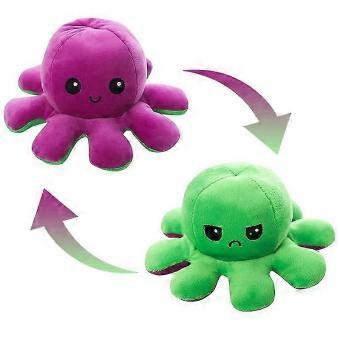 20cm 30cm 40cm Giant Reversible Octopus Stuffed Animal Reversible Happy Sad Octopus Plush Toy Gift FQ Seasonal Party Accessory