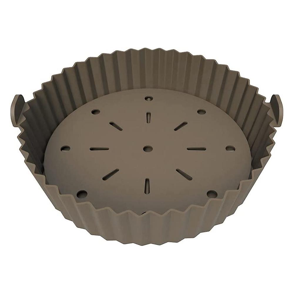 Fryer Liner, 10 Inch Reusable Silicone Fryer Pot,Non-Stick Oil Filter Design, 22cm for Fryer Brown