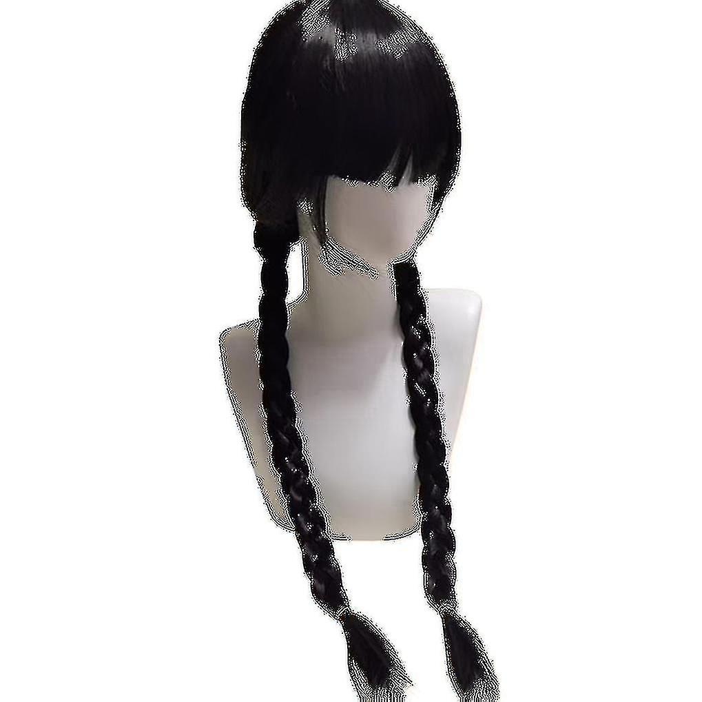 الأربعاء أدامز باروكة للفتيات الأربعاء أدامز الأسرة شيء الباروكة ، شيء من الأربعاء هدايا البضائع لديكور حزب تأثيري