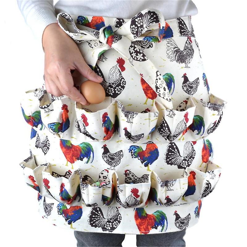 Chicken Egg Collecting Apron,12 Deep Pockets for Hense,Duck,Goose Eggs