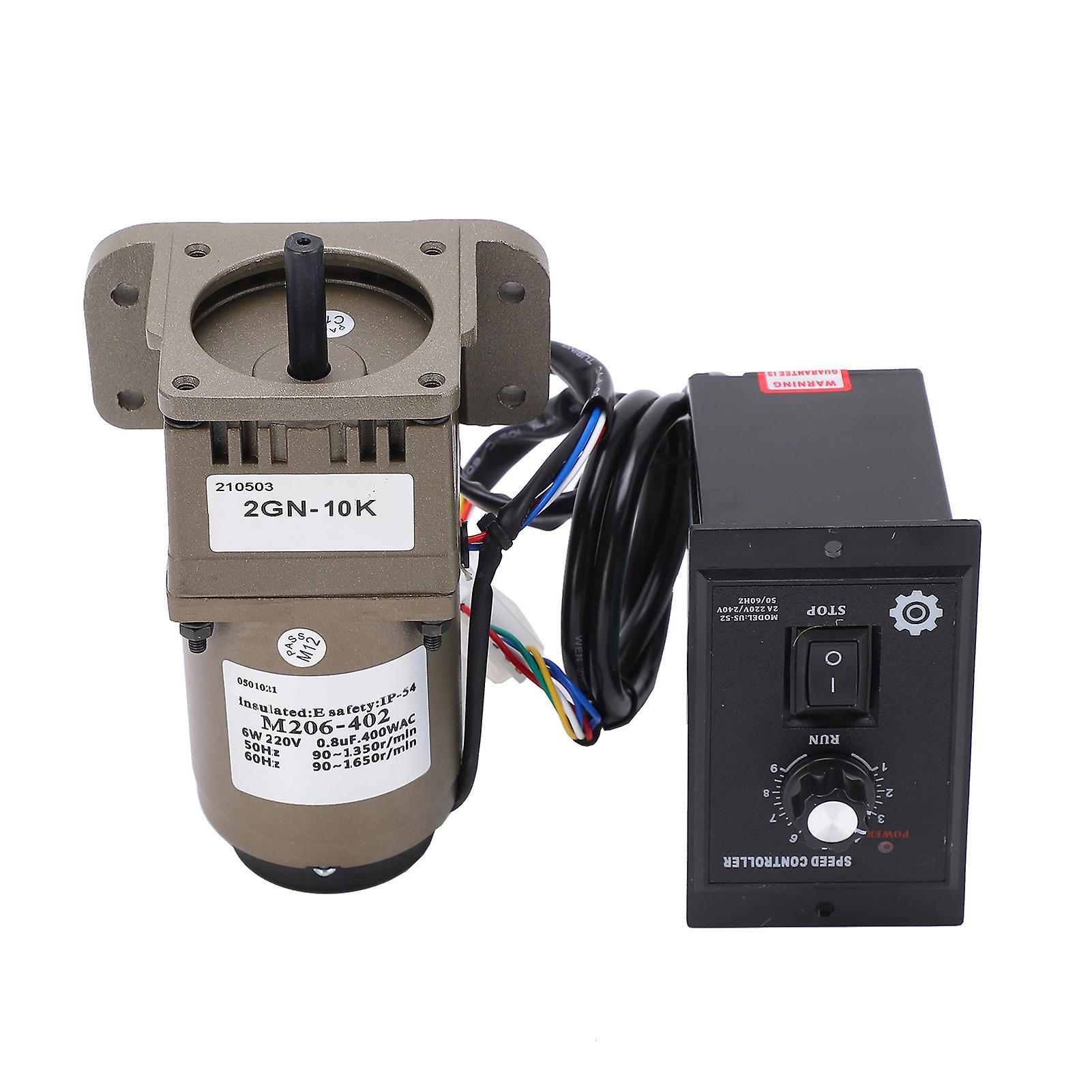 AC 220V 6W Single Phase Asynchronous Gear Motor Deceleration Adjustable Speed