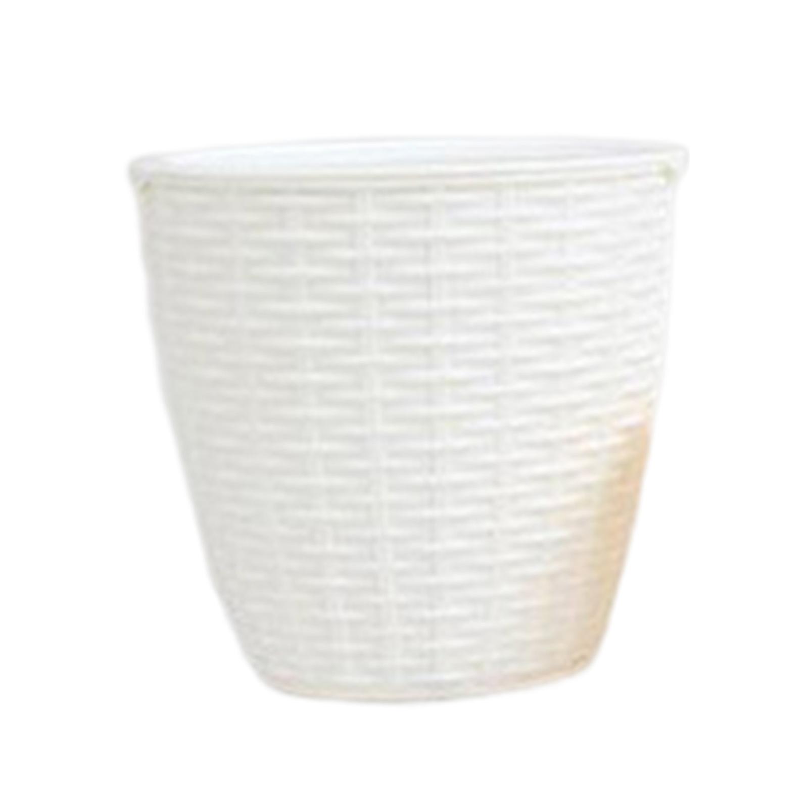 Imitation Rattan Weave Pattern Flower Pot Corrosion-resistant Durable Flower Pot For Garden Park Or Family Potted Plants