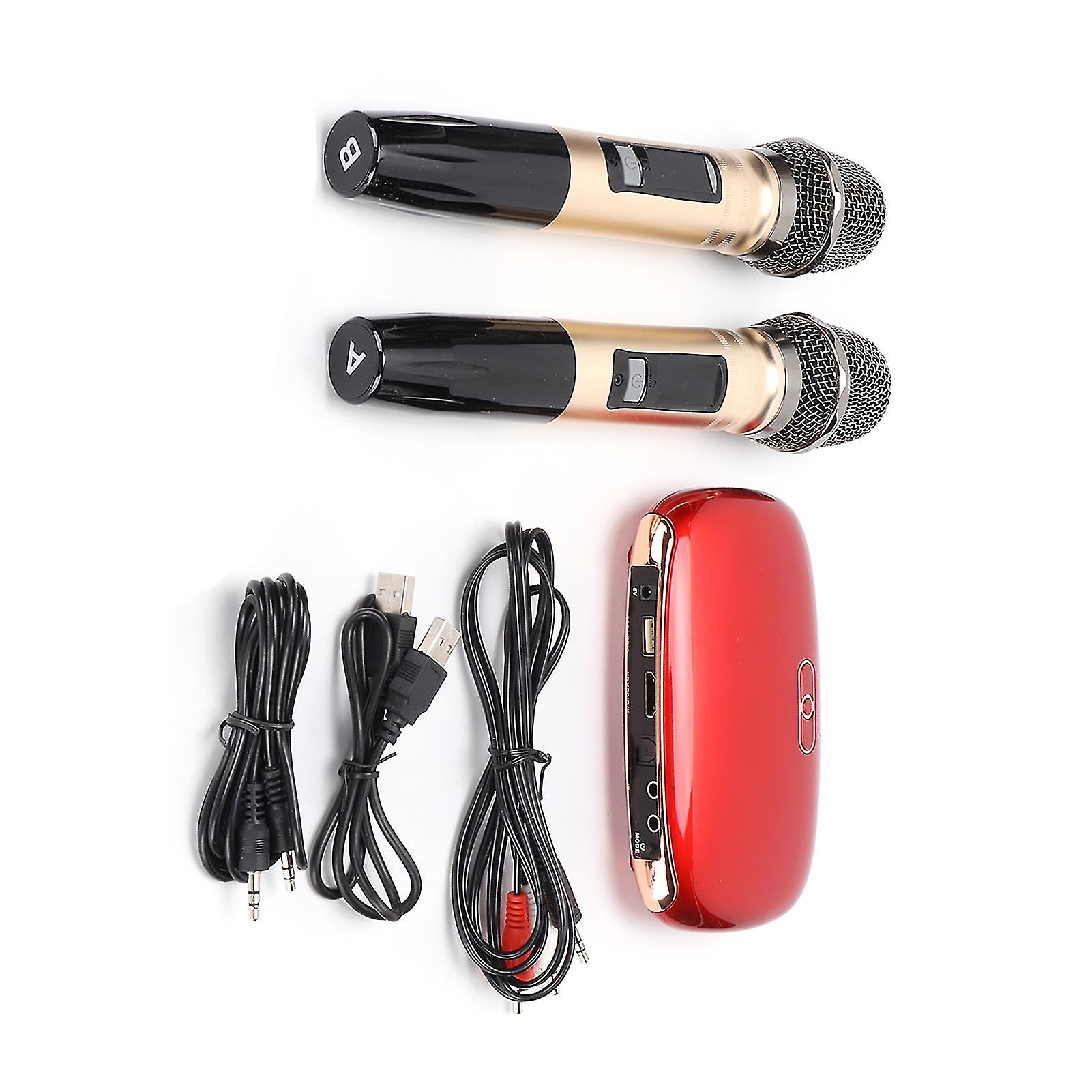 K8 Wireless Karaoke Mixer System Bluetooth Microphone Box Red